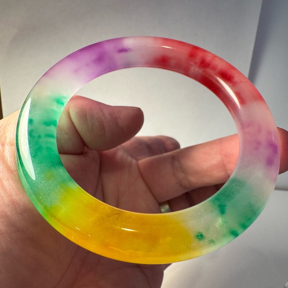 Multicolor Resin Bangle Bracelet